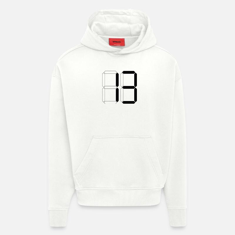NUMÉRO 13 Treize Cadeaux d’anniversaire numériques - Sweat à capuche bio épais oversize fabriqué en UE - OFF WHITE