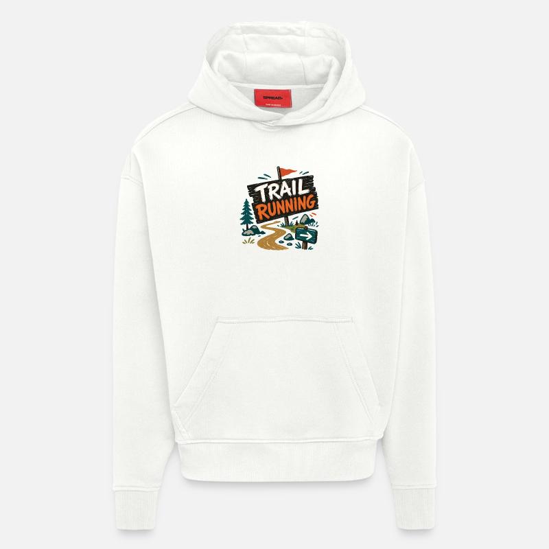 Course sur sentier - Sweat à capuche bio épais oversize fabriqué en UE - OFF WHITE