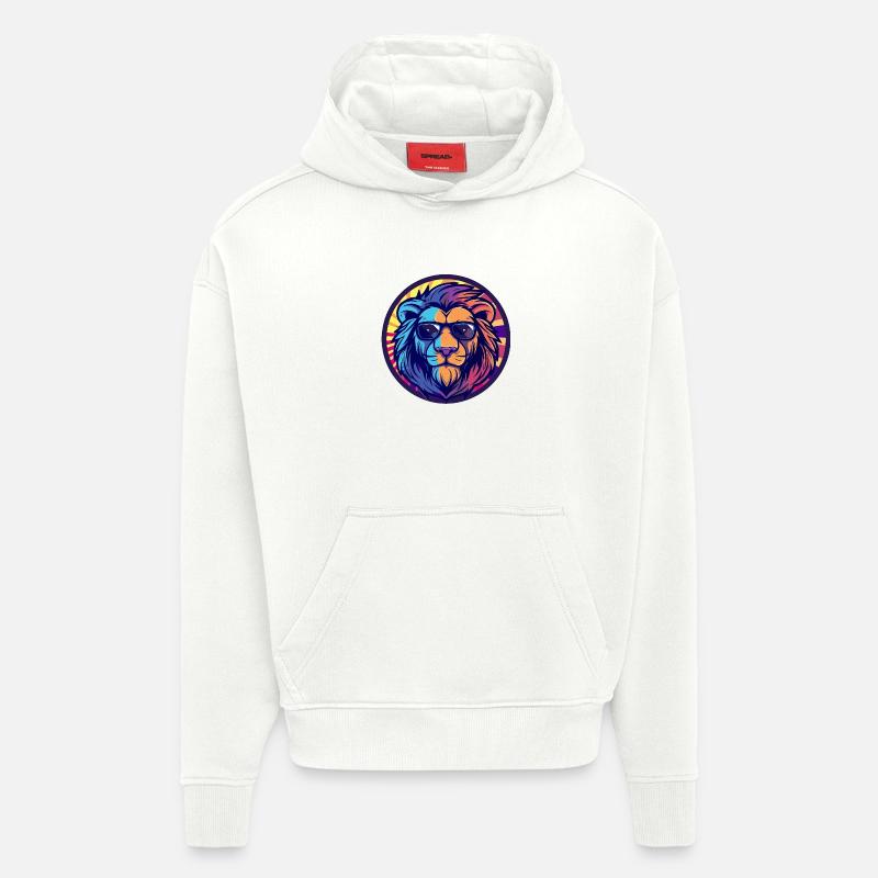 Löwe Comic Cool Sommer - Hoodie- made by SPREAD  - OFF WHITE