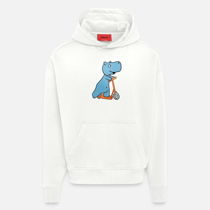 Nilpferd Roller - Hoodie- made by SPREAD  - OFF WHITE