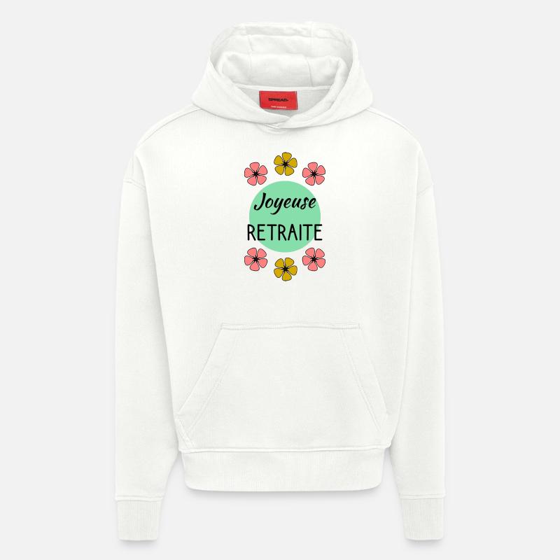 RETRAITE. RETRAITE. RETRAITEE. RETRAITE - Sweat à capuche bio épais oversize fabriqué en UE - OFF WHITE
