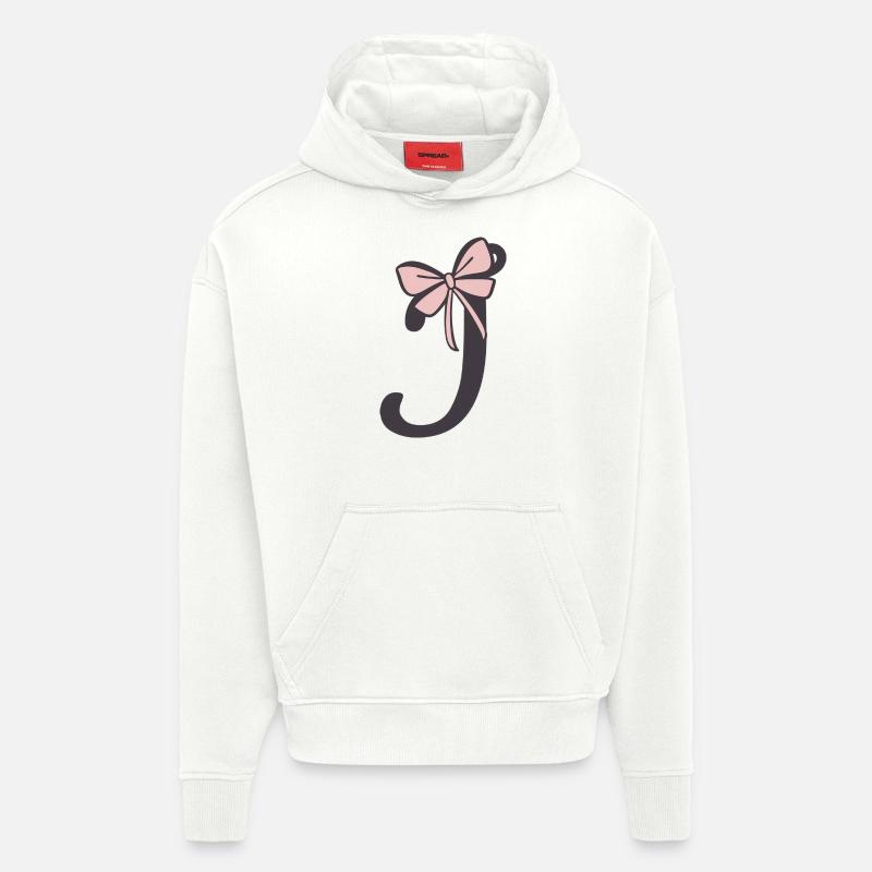 Anfangsbuchstabe i Schleifchen - Hoodie- made by SPREAD  - OFF WHITE