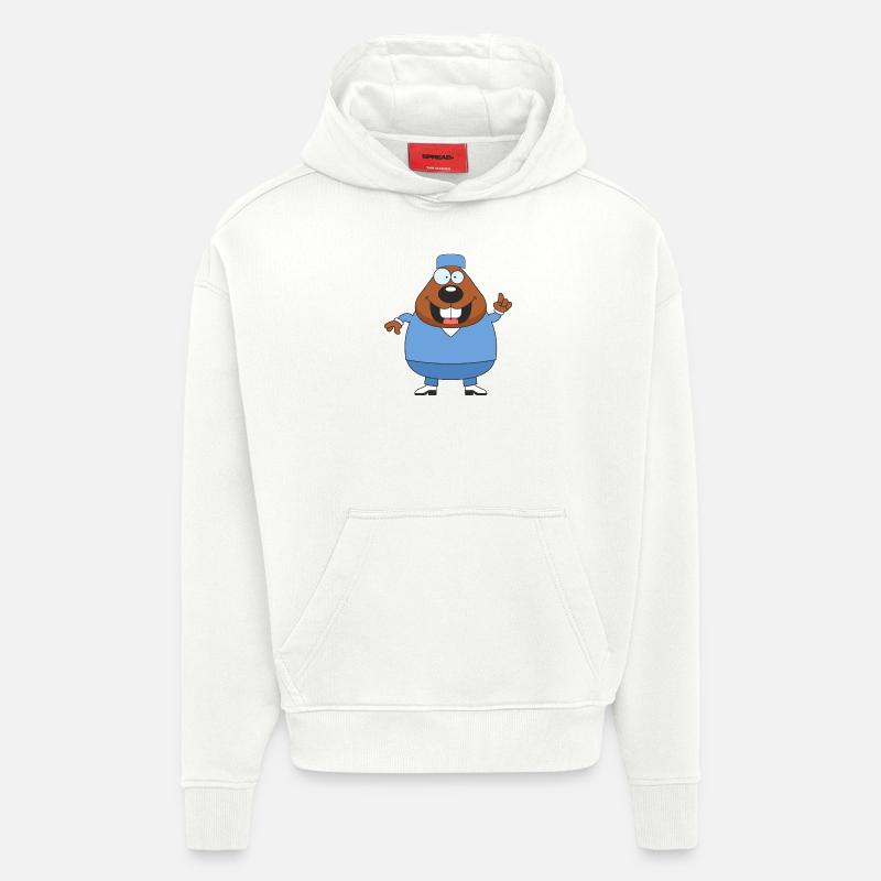 doc32 - Sweat à capuche bio épais oversize fabriqué en UE - OFF WHITE
