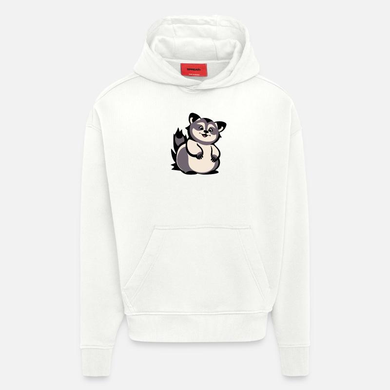 Juste un raton laveur mignon - Sweat à capuche bio épais oversize fabriqué en UE - OFF WHITE