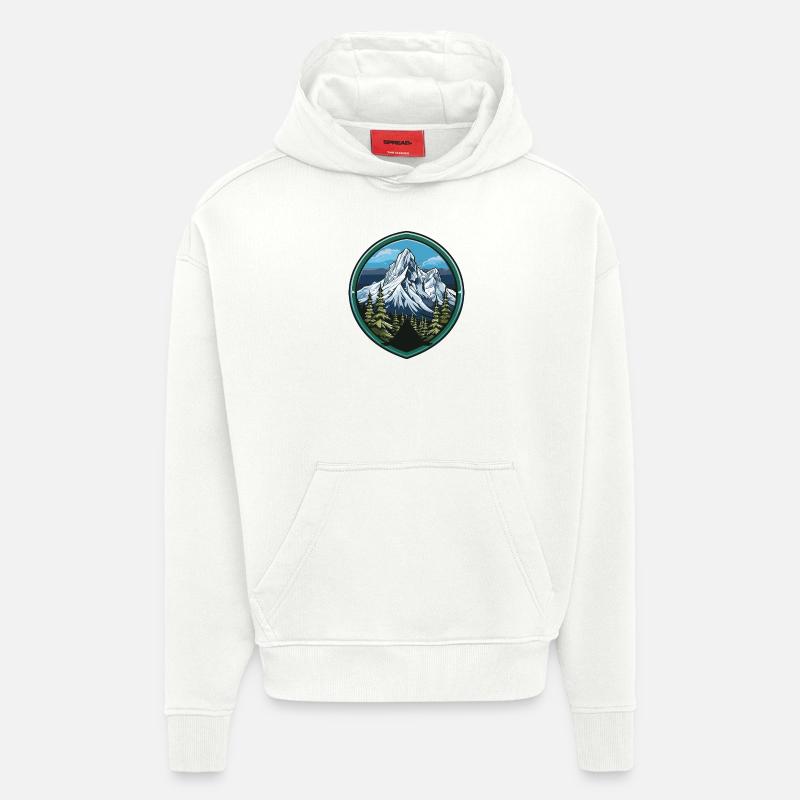 Monts Berge 2 - Sweat à capuche bio épais oversize fabriqué en UE - OFF WHITE