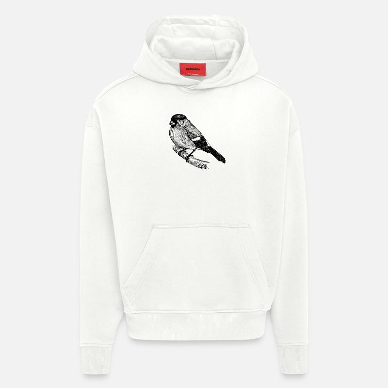 b i r d541 - Hoodie- made by SPREAD  - OFF WHITE