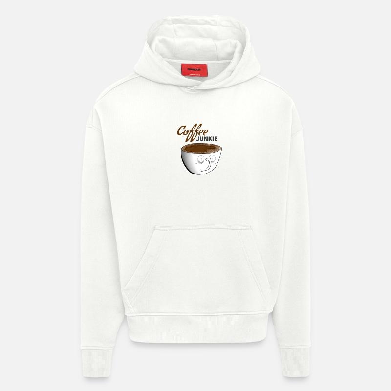 Café Junkie - Sweat à capuche bio épais oversize fabriqué en UE - OFF WHITE