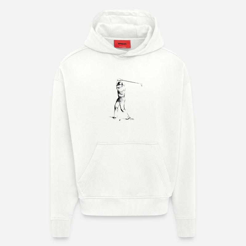 Bild eines Golfers während des Spiels - Hoodie- made by SPREAD  - OFF WHITE
