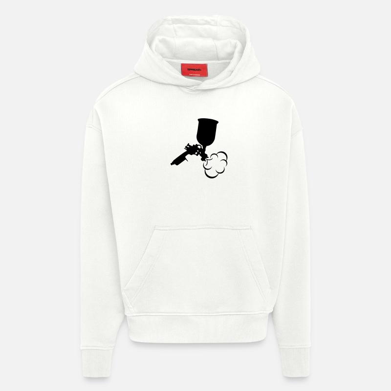 Isolation par pulvérisation - Sweat à capuche bio épais oversize fabriqué en UE - OFF WHITE
