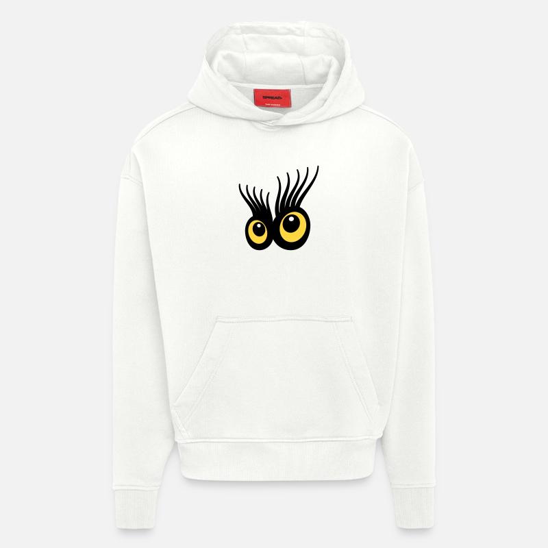 Yeux - Sweat à capuche bio épais oversize fabriqué en UE - OFF WHITE