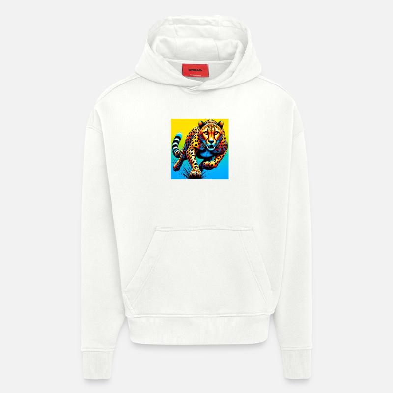 guépard - Sweat à capuche bio épais oversize fabriqué en UE - OFF WHITE