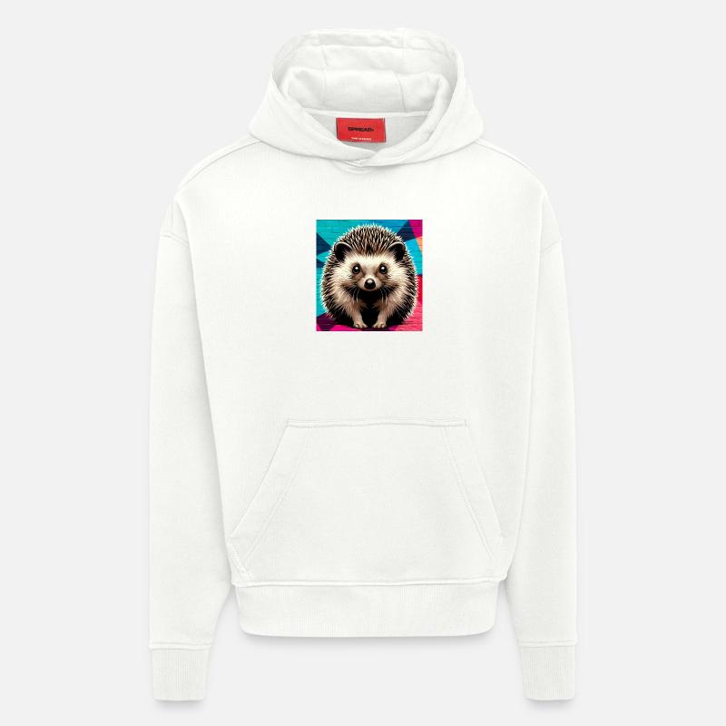 hérisson - Sweat à capuche bio épais oversize fabriqué en UE - OFF WHITE