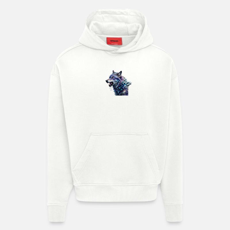 Loup Alpha - Sweat à capuche bio épais oversize fabriqué en UE - OFF WHITE