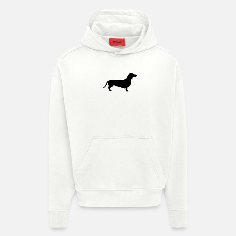 noir teckel - Sweat à capuche bio épais oversize fabriqué en UE - OFF WHITE