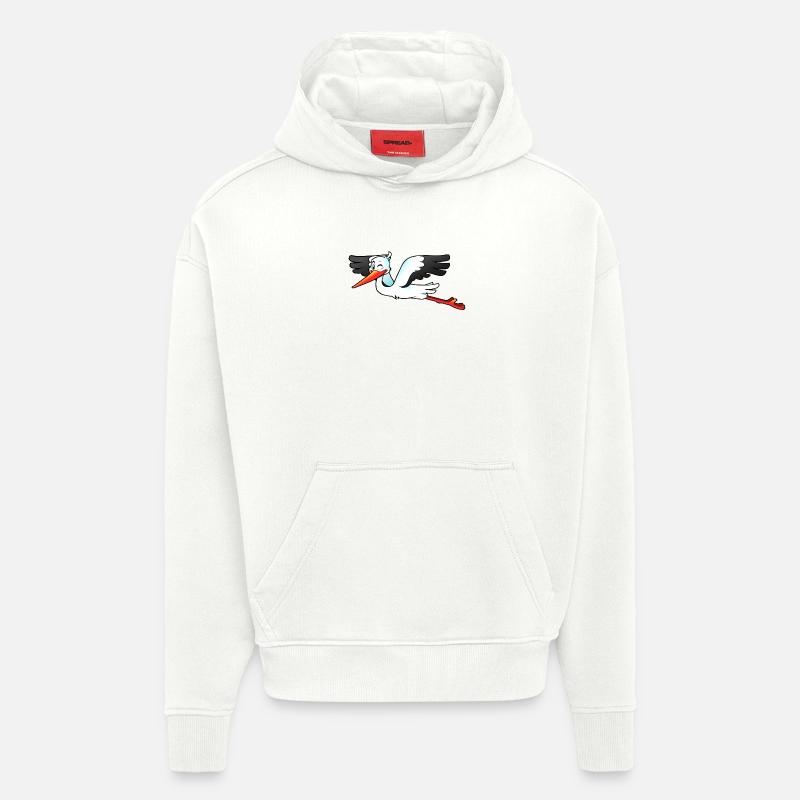 stork27 - Sweat à capuche bio épais oversize fabriqué en UE - OFF WHITE