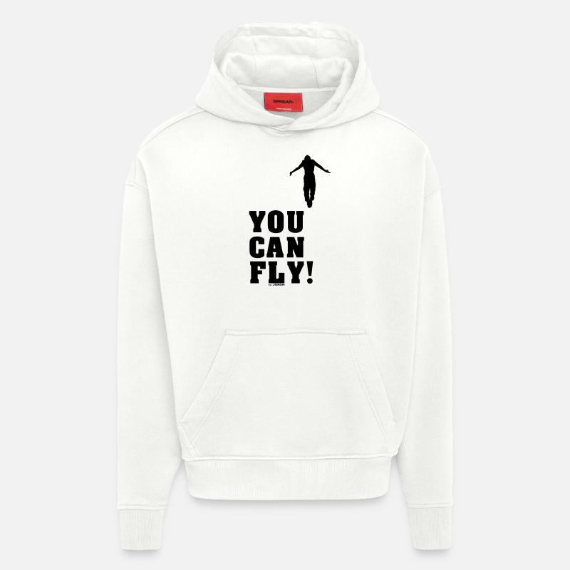 vous pouvez voler haut BLACK - Sweat à capuche bio épais oversize fabriqué en UE - OFF WHITE