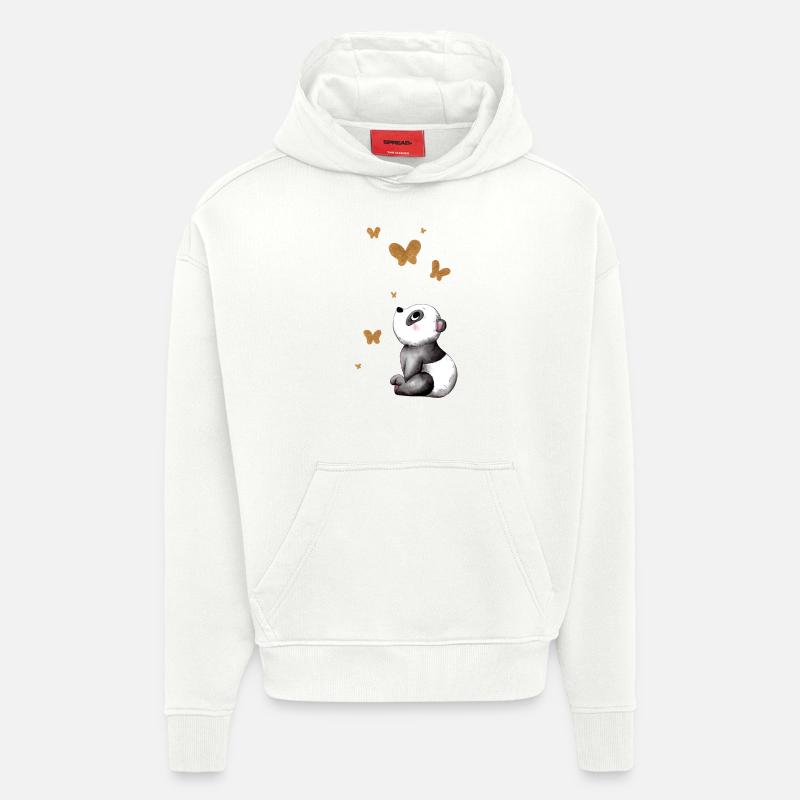 Träumender Comic Panda - Hoodie- made by SPREAD  - OFF WHITE