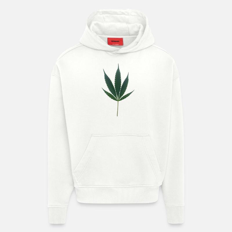 C’est l’heure du cannabis - Sweat à capuche bio épais oversize fabriqué en UE - OFF WHITE
