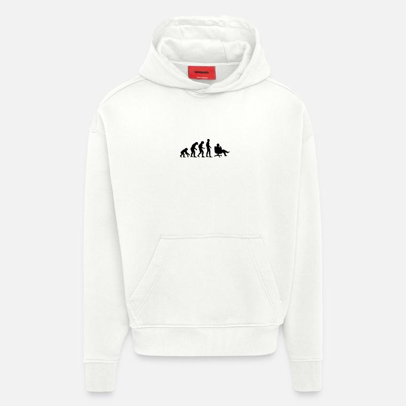 Evolution bureau exécutif - Sweat à capuche bio épais oversize fabriqué en UE - OFF WHITE