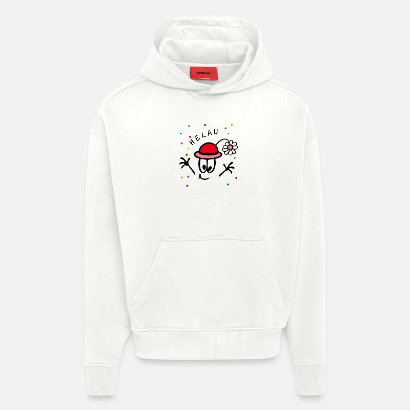 Carnaval, Carnaval, Bande dessinée - Sweat à capuche bio épais oversize fabriqué en UE - OFF WHITE
