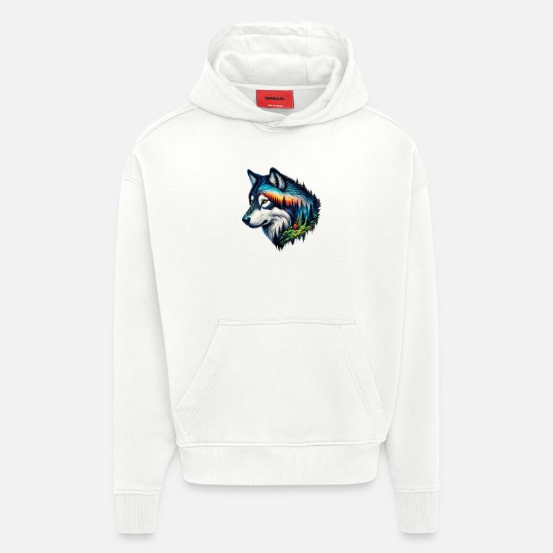 Loup - Sweat à capuche bio épais oversize fabriqué en UE - OFF WHITE