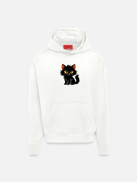Chaton doux - Sweat à capuche bio épais oversize fabriqué en UE - OFF WHITE