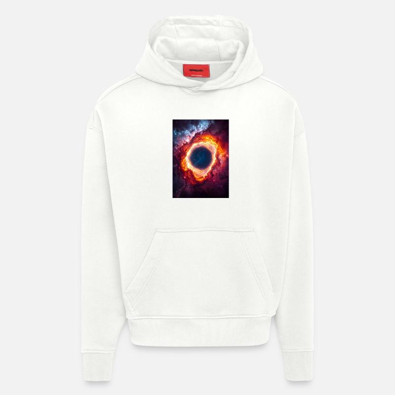 Anneau Céleste Nébuleuse Lueur - Sweat à capuche bio épais oversize fabriqué en UE - OFF WHITE
