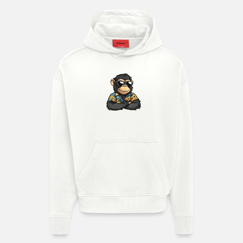 Affe Comic Urlaub - Hoodie- made by SPREAD  - OFF WHITE