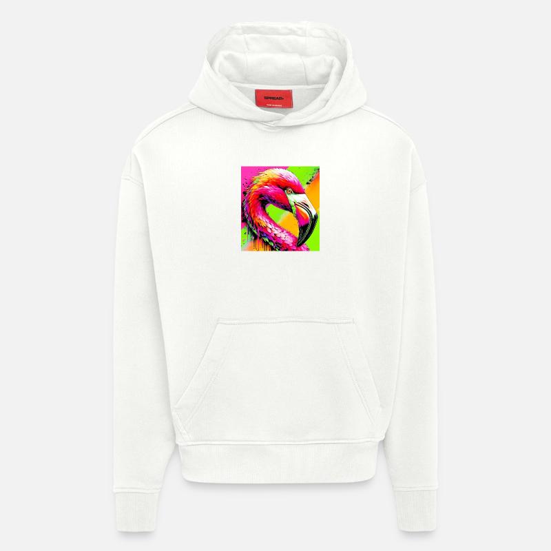 Flamant - Sweat à capuche bio épais oversize fabriqué en UE - OFF WHITE