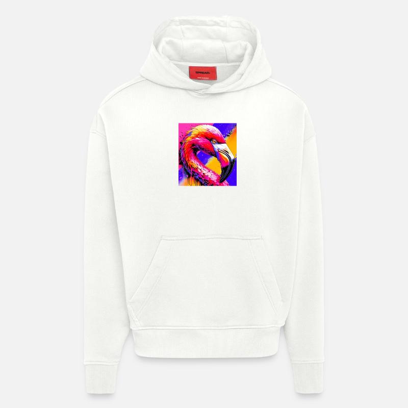 Flamant - Sweat à capuche bio épais oversize fabriqué en UE - OFF WHITE
