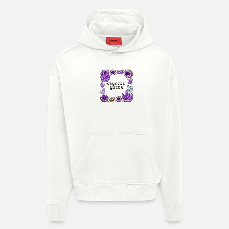 Amnetyst Crystal Geode Circle - Hoodie- made by SPREAD  - OFF WHITE