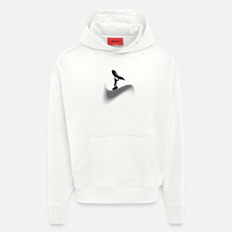 Wingfoiler on wave - Hoodie- made by SPREAD  - OFF WHITE