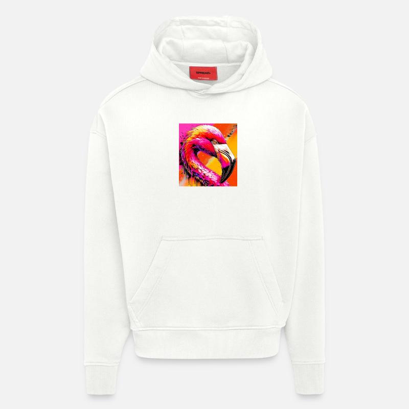 Flamant - Sweat à capuche bio épais oversize fabriqué en UE - OFF WHITE