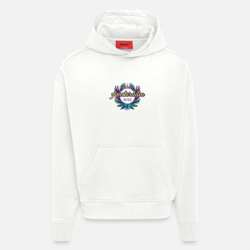 L’équipe d’Amsterdam 2025 - Sweat à capuche bio épais oversize fabriqué en UE - OFF WHITE