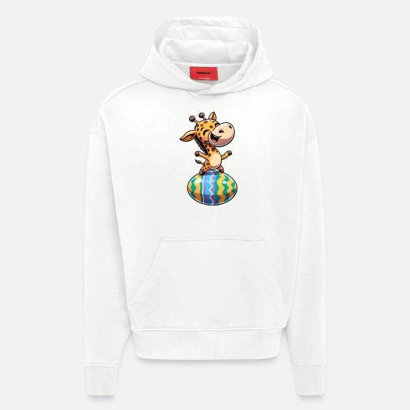 Easter Giraffe Dances, Dancer Egg - Hoodie- made by SPREAD  - OFF WHITE