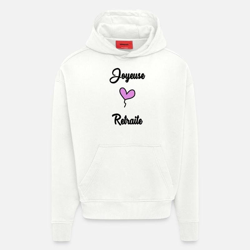 RETRAITE. RETRAITE. RETRAITEE. RETRAITE - Sweat à capuche bio épais oversize fabriqué en UE - OFF WHITE