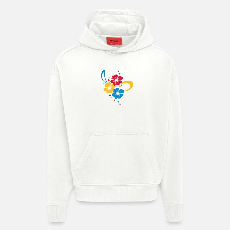 Blumenbouquet mit Schleife - Hoodie- made by SPREAD - OFF WHITE
