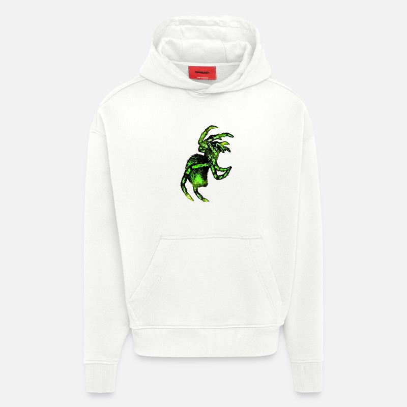 Arachnophobie araignée araignée halloween - Sweat à capuche bio épais oversize fabriqué en UE - OFF WHITE