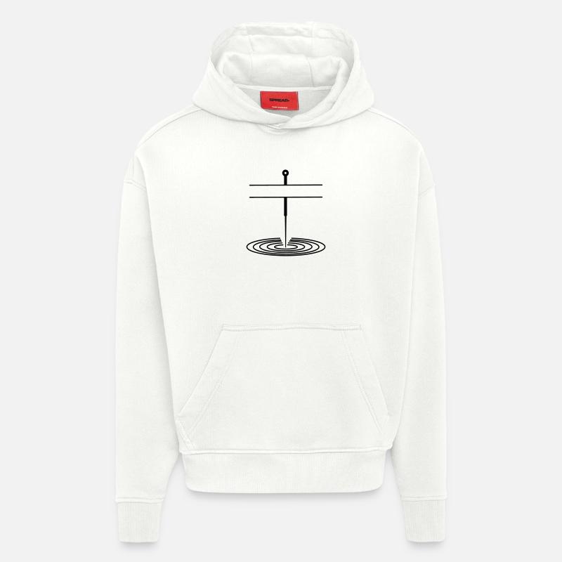 Bannière de nom de logo d’acupuncture - Sweat à capuche bio épais oversize fabriqué en UE - OFF WHITE