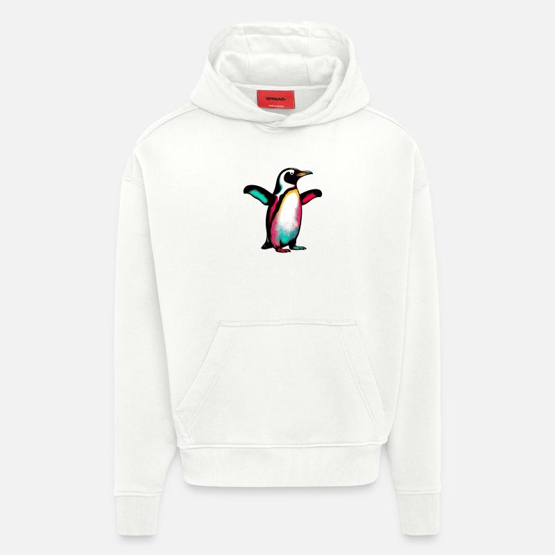 Pingouin - Sweat à capuche bio épais oversize fabriqué en UE - OFF WHITE
