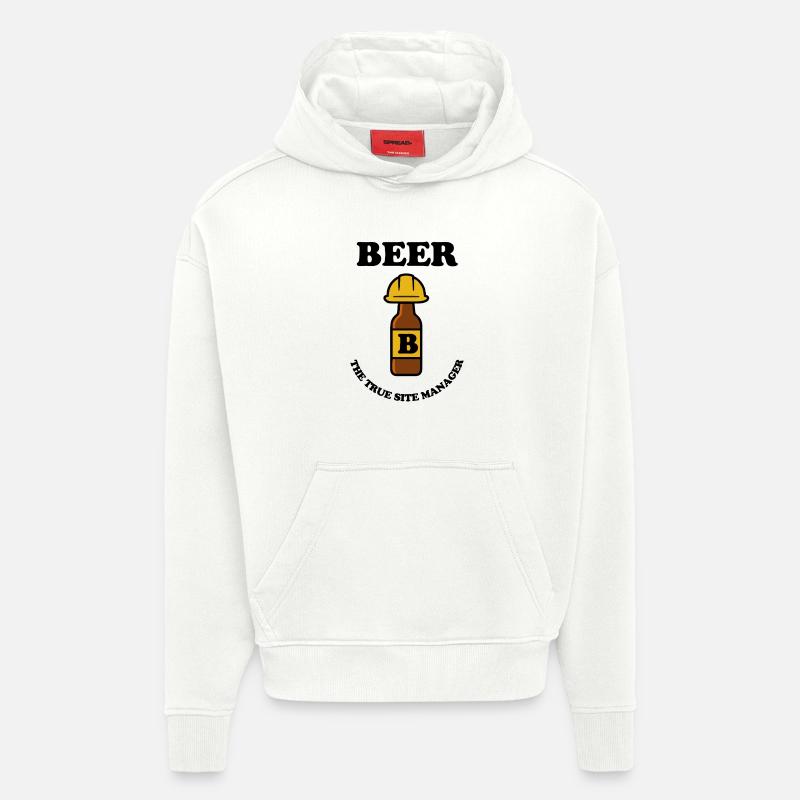Beer bottle with construction helmet - Hoodie- made by SPREAD  - OFF WHITE