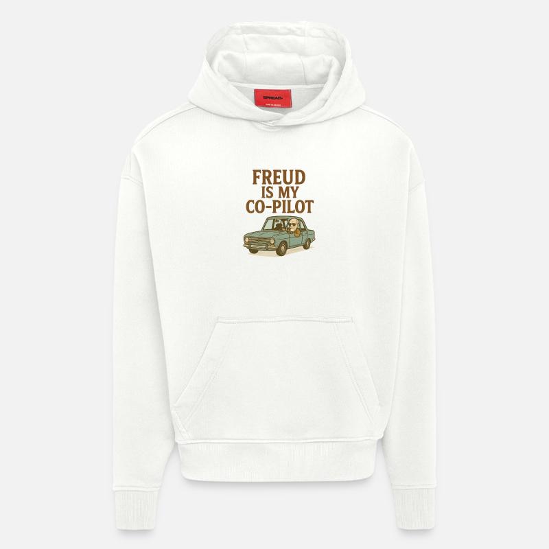 Freud ist mein Co-Pilot - Hoodie- made by SPREAD  - OFF WHITE