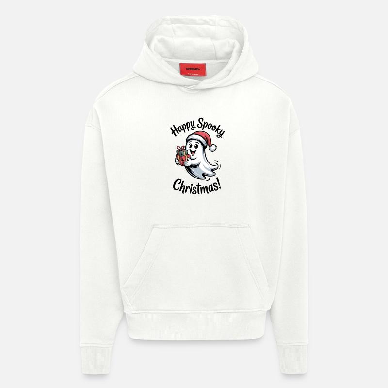 Weihnachtsgeist mit Geschenken - Hoodie- made by SPREAD  - OFF WHITE