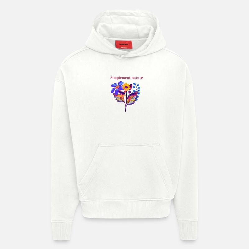 Nature Simplement - Sweat à capuche bio épais oversize fabriqué en UE - OFF WHITE