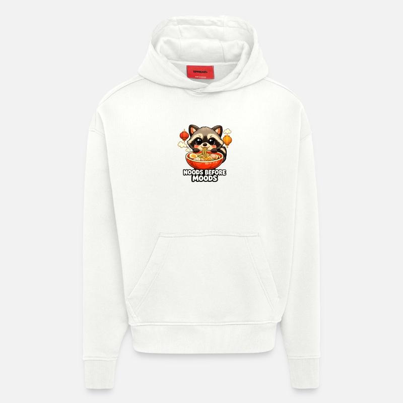 Ramen Noods Before Moods Waschbär - Hoodie- made by SPREAD  - OFF WHITE