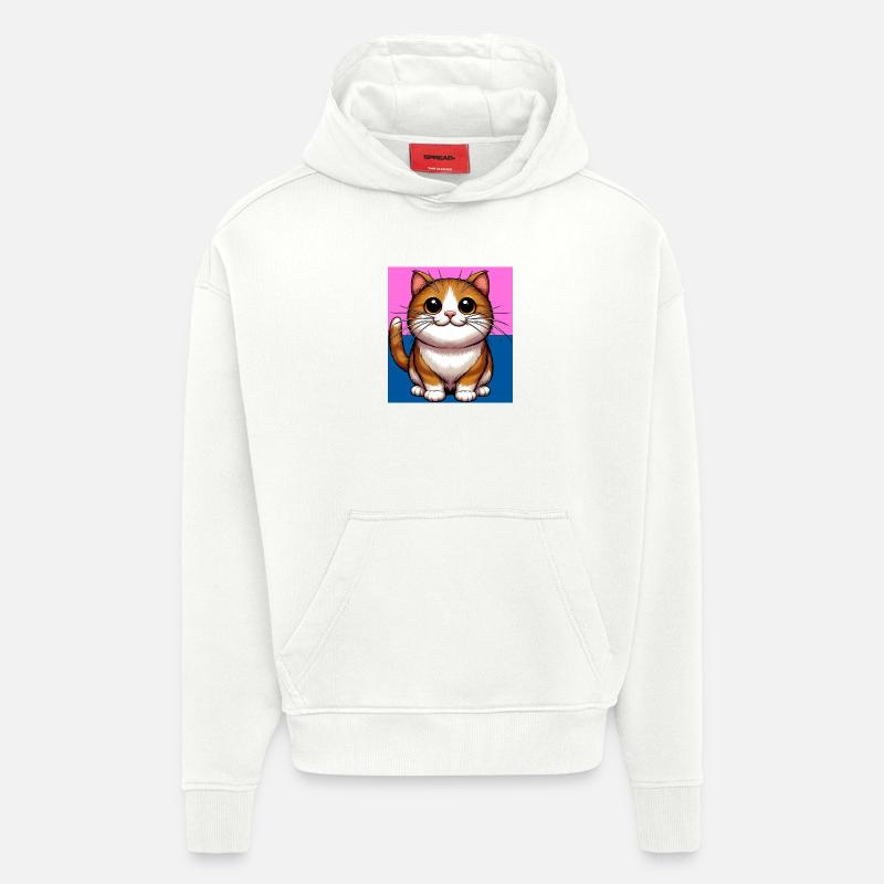 chat - Sweat à capuche bio épais oversize fabriqué en UE - OFF WHITE