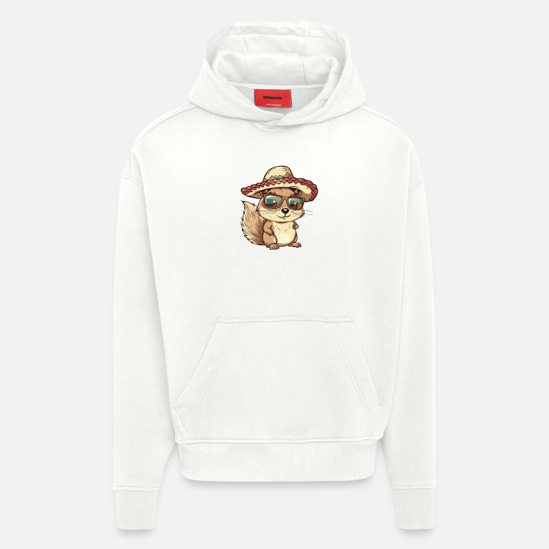 Squirrel Comic Funny Sombrero - Hoodie- made by SPREAD  - OFF WHITE