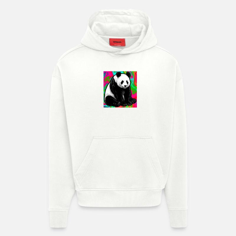 panda - Sweat à capuche bio épais oversize fabriqué en UE - OFF WHITE