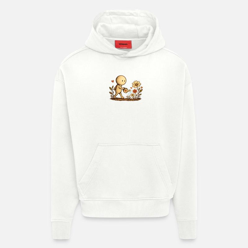 La Petite Pensée | L’amour des fleurs - Sweat à capuche bio épais oversize fabriqué en UE - OFF WHITE