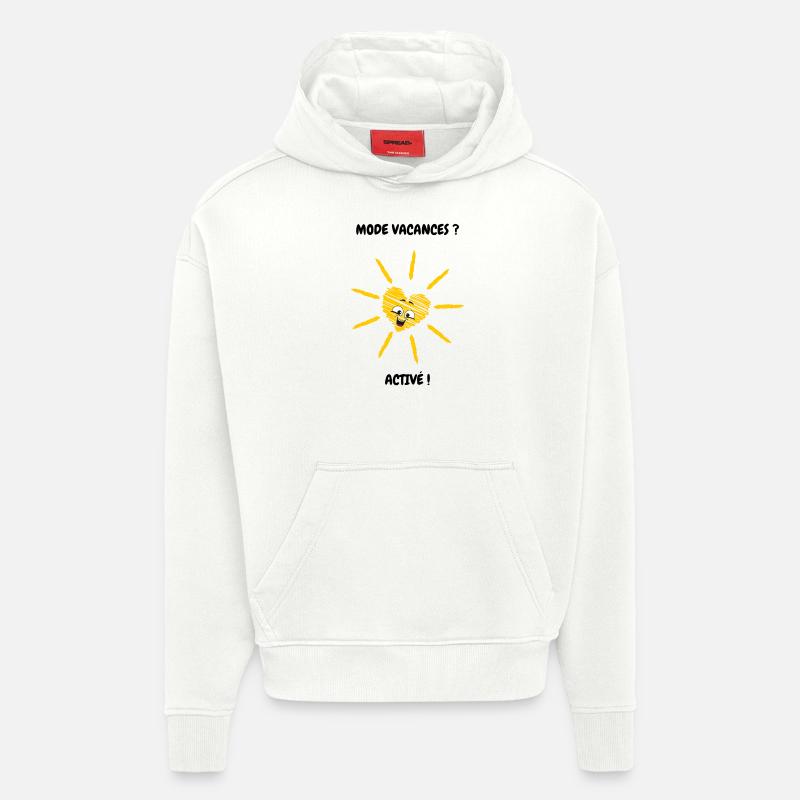 Mode vacances active - Sweat à capuche bio épais oversize fabriqué en UE - OFF WHITE